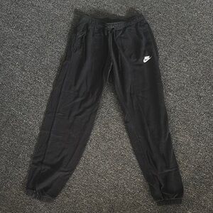 Nike Black Sweatpants with Elastic Cuffs and Drawstring